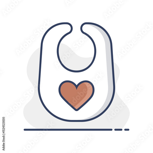 Baby bib design vector flat icon