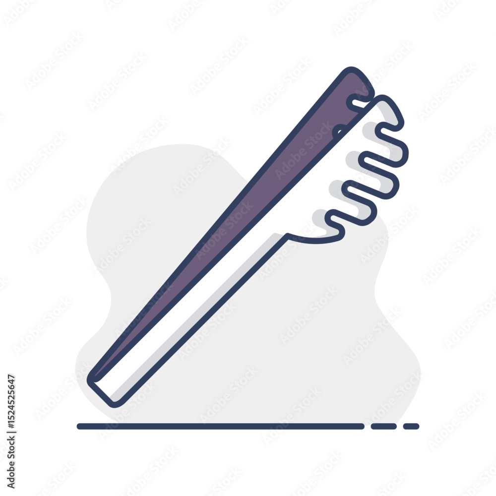 Obraz premium Spaghetti tongs vector icon. Kitchen appliances