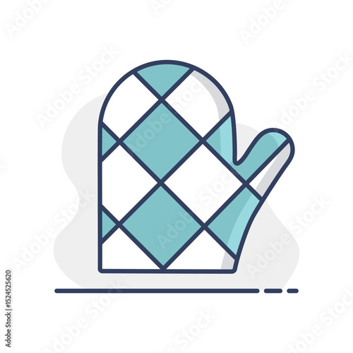 Close up of kitchen protective glove vector icon