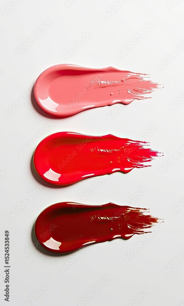 Fototapeta premium Colorful Swatches of Paint on White Surface