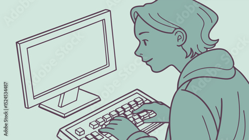 Person Working on a Computer