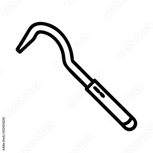 Vector illustration of a garden hoe, simple design for gardening and agricultural themes
