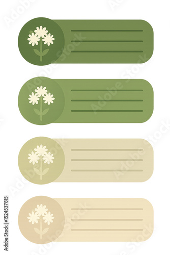 Floral Decorative Labels in Earth Tones