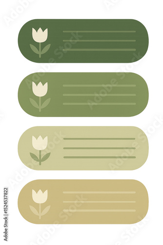Floral Decorative Labels in Earth Tones