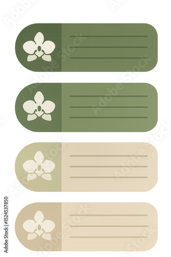 Floral Decorative Labels in Earth Tones