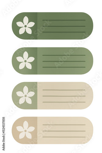 Floral Decorative Labels in Earth Tones