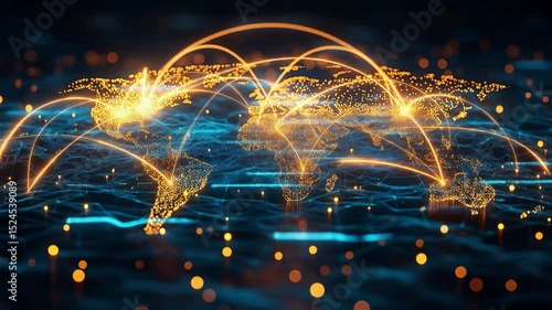 Futuristic Digital Global connection Glowing 
