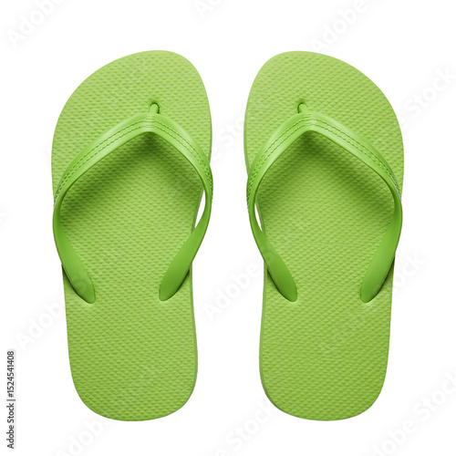 green flip flop isolated on white background