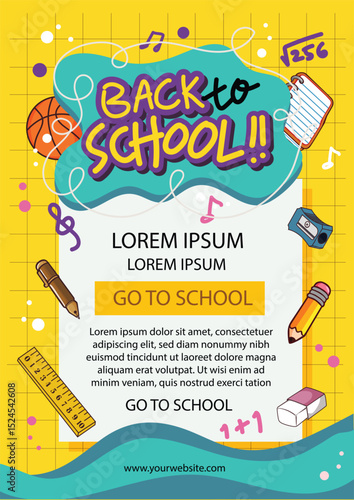 colorful back to school poster template