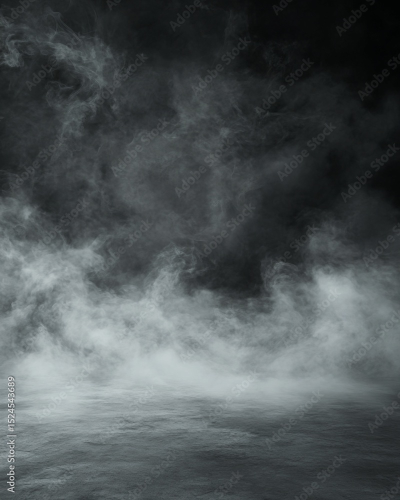Fototapeta premium Grey Floor with Dense Fog