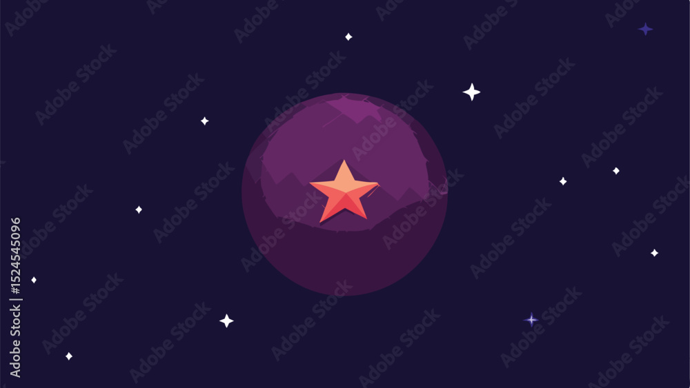Naklejka premium Dark starfield design with faint glowing mesh and star element on a white background