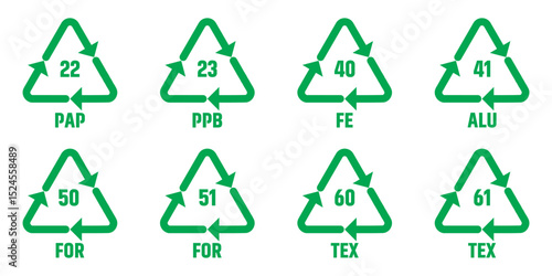 Plastic recycle icons. Recycle symbols. set of plastic recycle vector icons. Plastic, recycle, recycling, vector, icons, symbols.