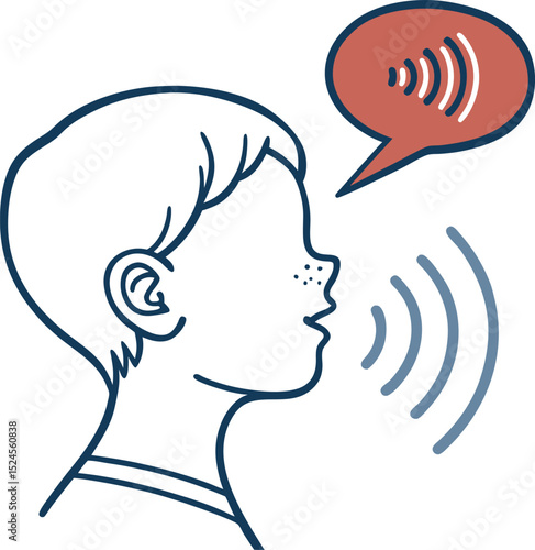 Boy Talking in Profile View