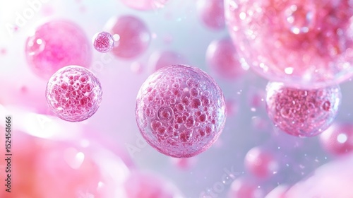 3d cell stem science pink background