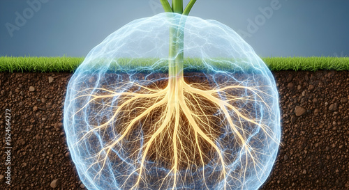 Plant Roots System Protected by Energy Field in Soil Cross Section