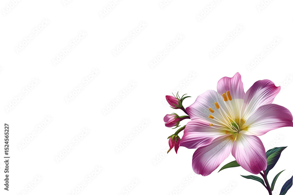 Fototapeta premium pink flower on white background