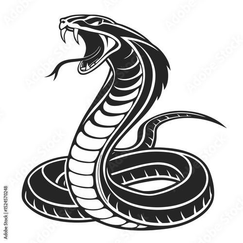 Aggressive Snake Silhouette Illustration
