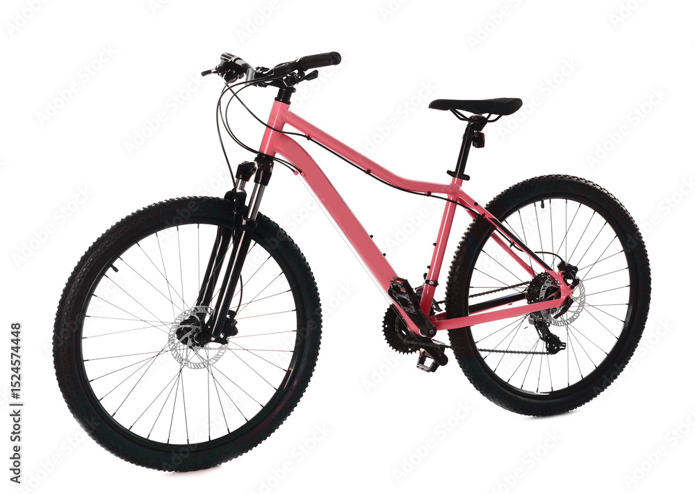 One bicycle with color frame on white background One bicycle with color frame on white background