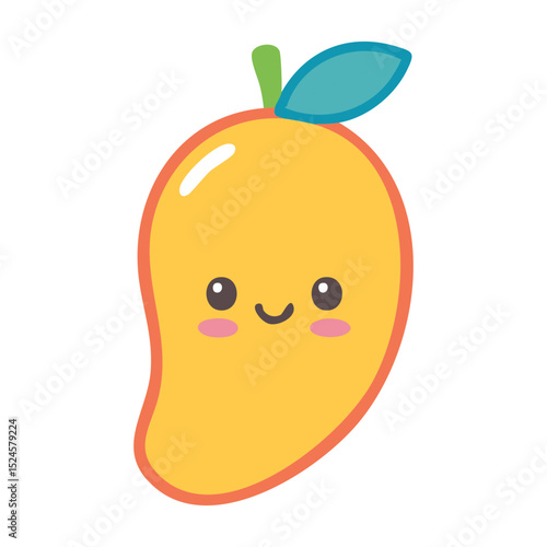 A smiling cartoon mango, it's a sweet and adorable representation of the tropical fruit 