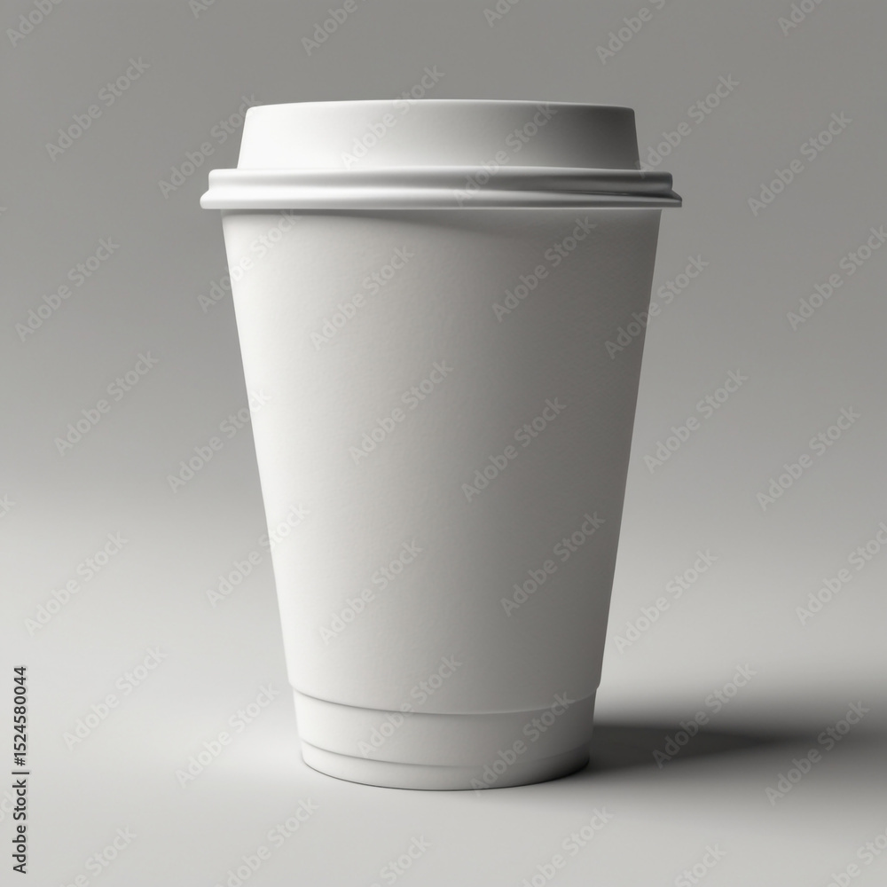 Stock photo of white disposable coffee cup with lid for hot drinks mockup design Stock photo of white disposable coffee cup with lid for hot drinks mockup design