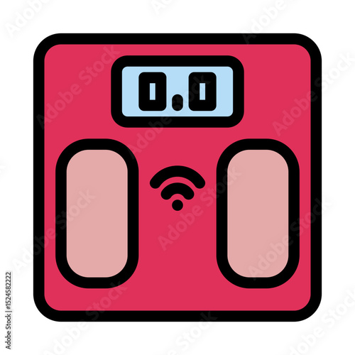 Smart bathroom scale filled line icon