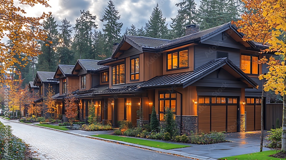 Obraz premium Modern homes in residential neighborhood