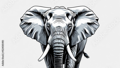elephant white background