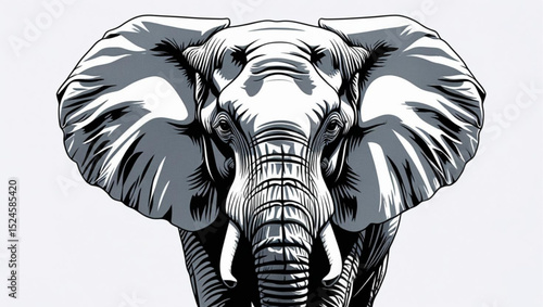 black and white elephant