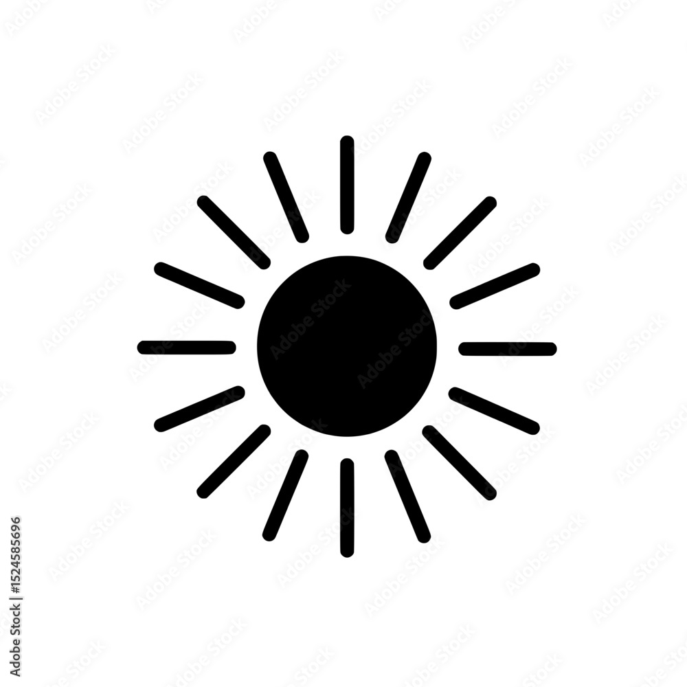 Radiant Sun Icon: A minimalist sun illustration radiates warmth and positivity, showcasing the simplicity of graphic design. Radiant Sun Icon: A minimalist sun illustration radiates warmth and positivity, showcasing the simplicity of graphic design.