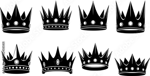 Stylized black crown with spikes and round accents