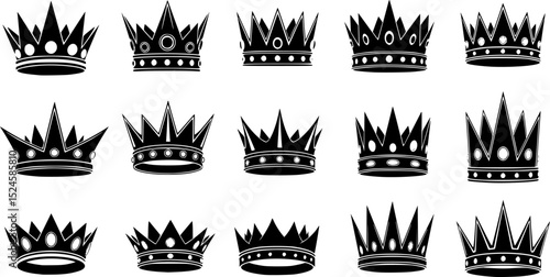 Stylized black crown with spikes and round accents