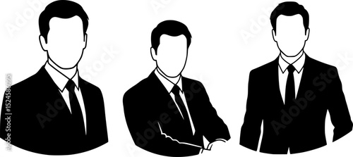 Three identical figures in black and white format