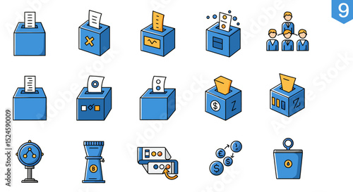 Election & Voting Icon Pack – Flat Vector Symbols for Political Campaigns