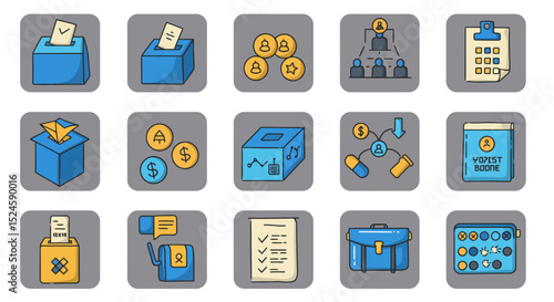 Election & Voting Icon Pack – Flat Vector Symbols for Political Campaigns