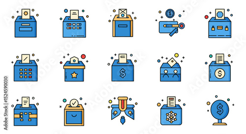 Election & Voting Icon Pack – Flat Vector Symbols for Political Campaigns