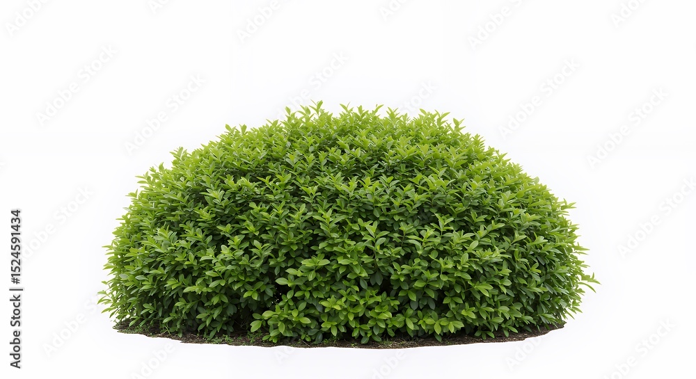 Fototapeta premium Lush Green Bush Isolated on White Background: Perfect for Landscaping Designs and Garden Projects