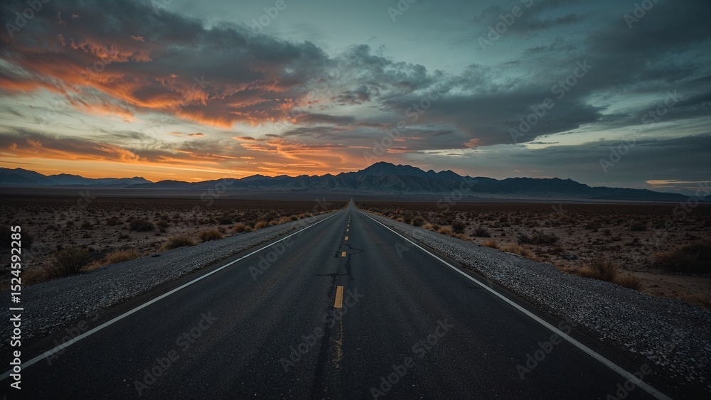 Naklejka premium sunset over the highway
