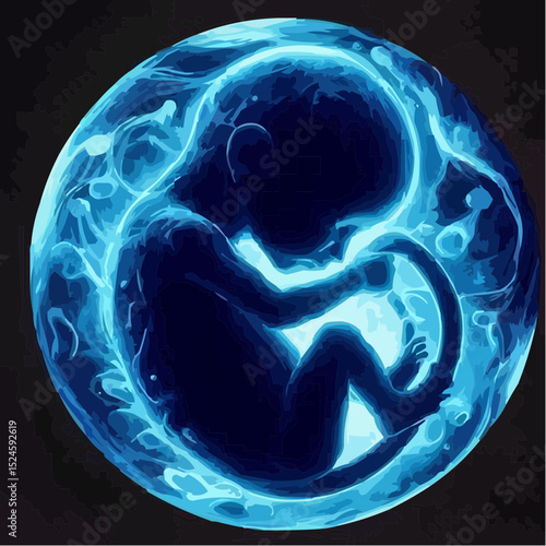 
digital art showing a fetus in the womb 54