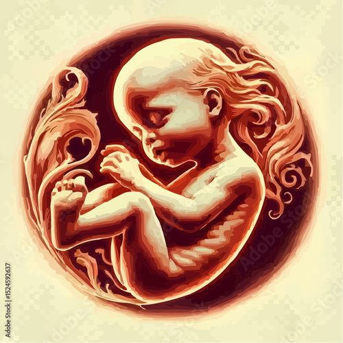 
digital art showing a fetus in the womb 50