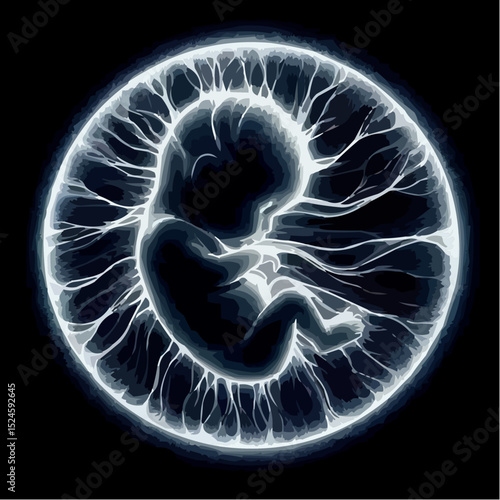 
digital art showing a fetus in the womb 48