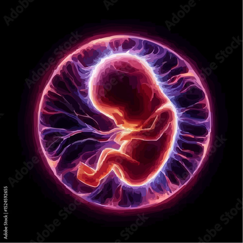 
digital art showing a fetus in the womb 46