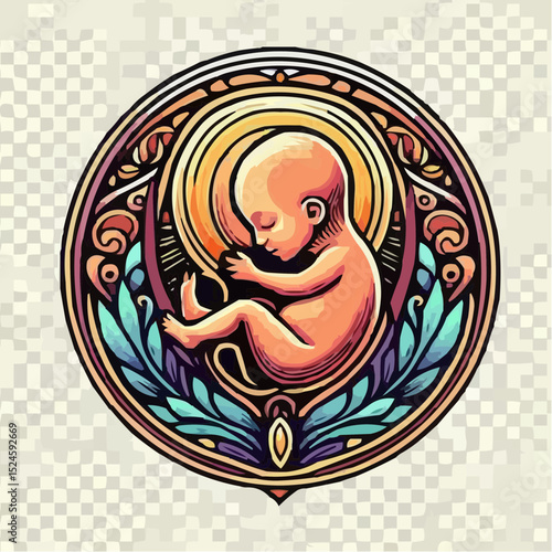 
digital art showing a fetus in the womb 44
