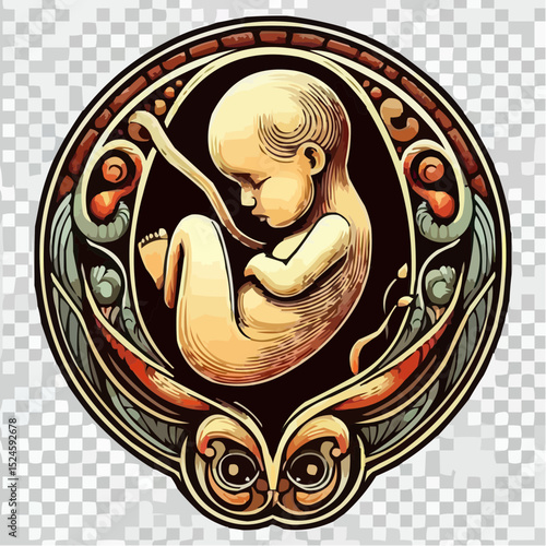 
digital art showing a fetus in the womb 41