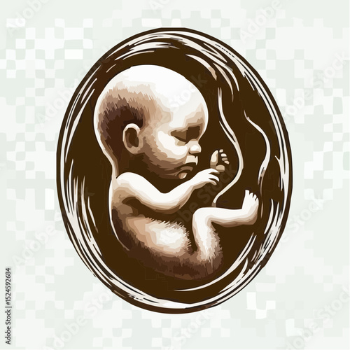 
digital art showing a fetus in the womb 40
