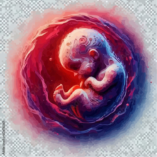 
digital art showing a fetus in the womb 11