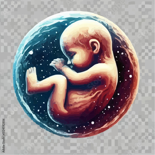 
digital art showing a fetus in the womb 10