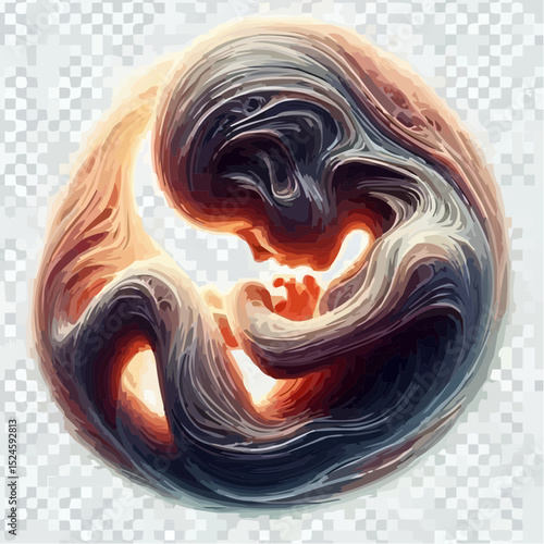 
digital art showing a fetus in the womb 9