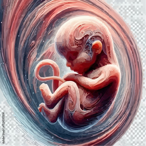 
digital art showing a fetus in the womb 8