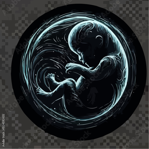 
digital art showing a fetus in the womb 4