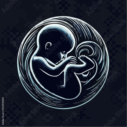 
digital art showing a fetus in the womb 1
